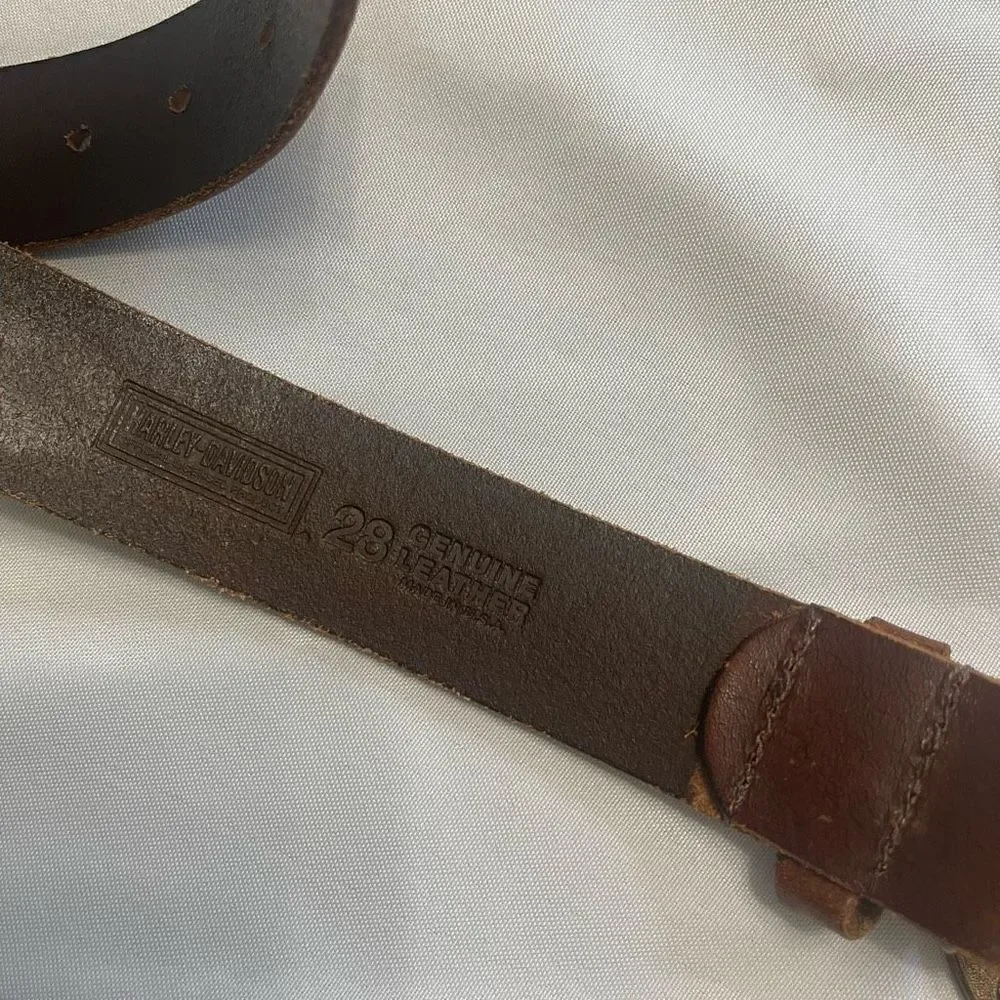 Harley Davidson Brown Embossed Belt Size 28